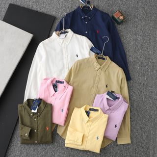 Polo Ralph Lauren 25新款原料代工 小馬標刺繡亞麻棉寬鬆長袖襯衫外套上衣防曬衫64219294477315110