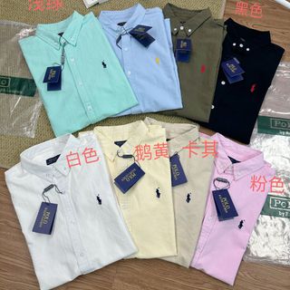 Polo Ralph Lauren 純色Logo刺繡  純棉麻短袖襯衫 春夏新款男士純棉短袖襯衫 Shirts64220095749378110