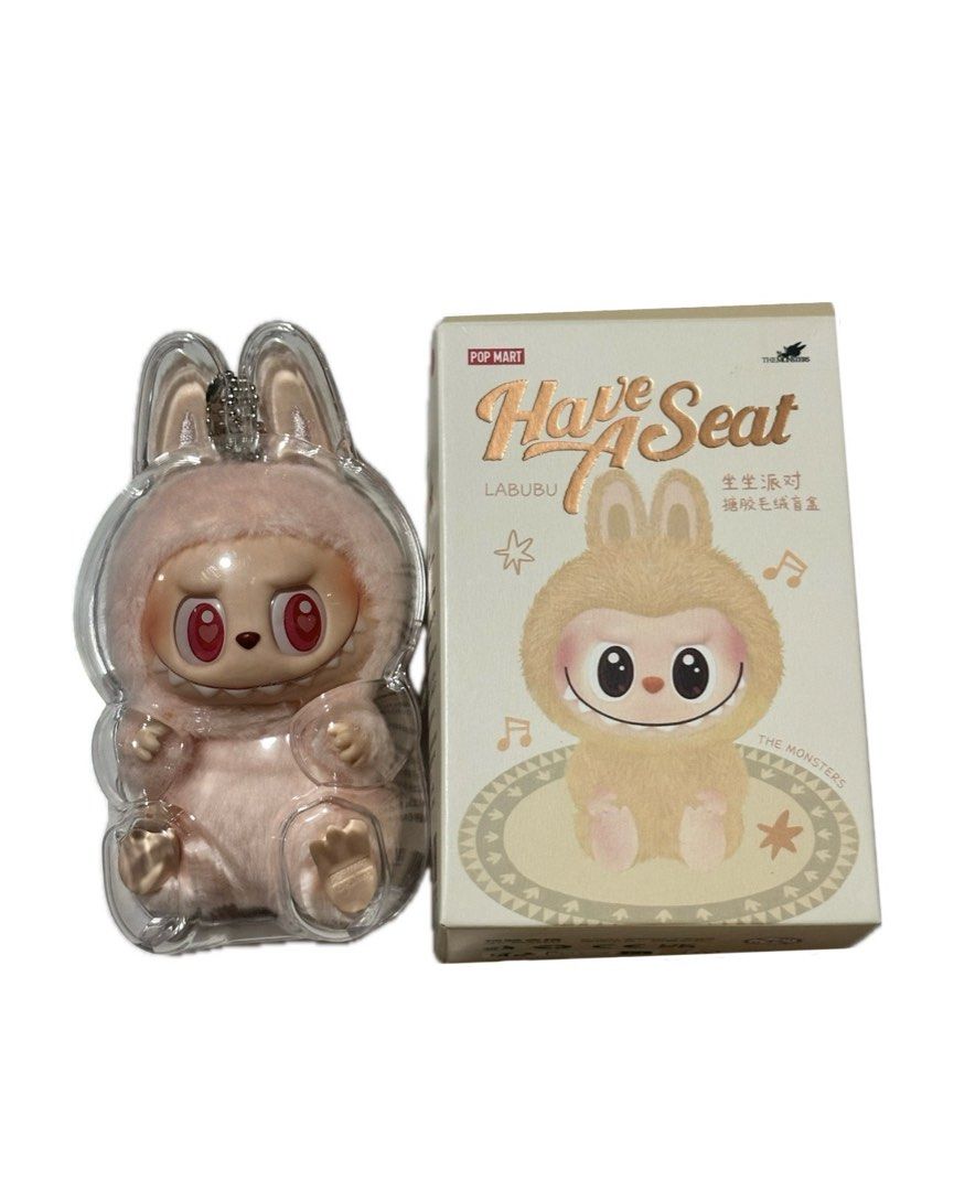Pop Mart Labubu Have a Seat V2 Dada (Category: Designer & Blind Box Toys) located in Paranaque City. Submitted by yeourstruly (Listing ID 1399226474, Image 1). Description: wts lfb pop mart labubu have a seat version 2 dada . . . price: ₱800 + local sf 💗 — w/ box, foil, card, keyring, and acrylic case — can pass off as brand new as it's never been taken out of the acrylic case! — unsealed with complete inclusions — can send more photos upon requ