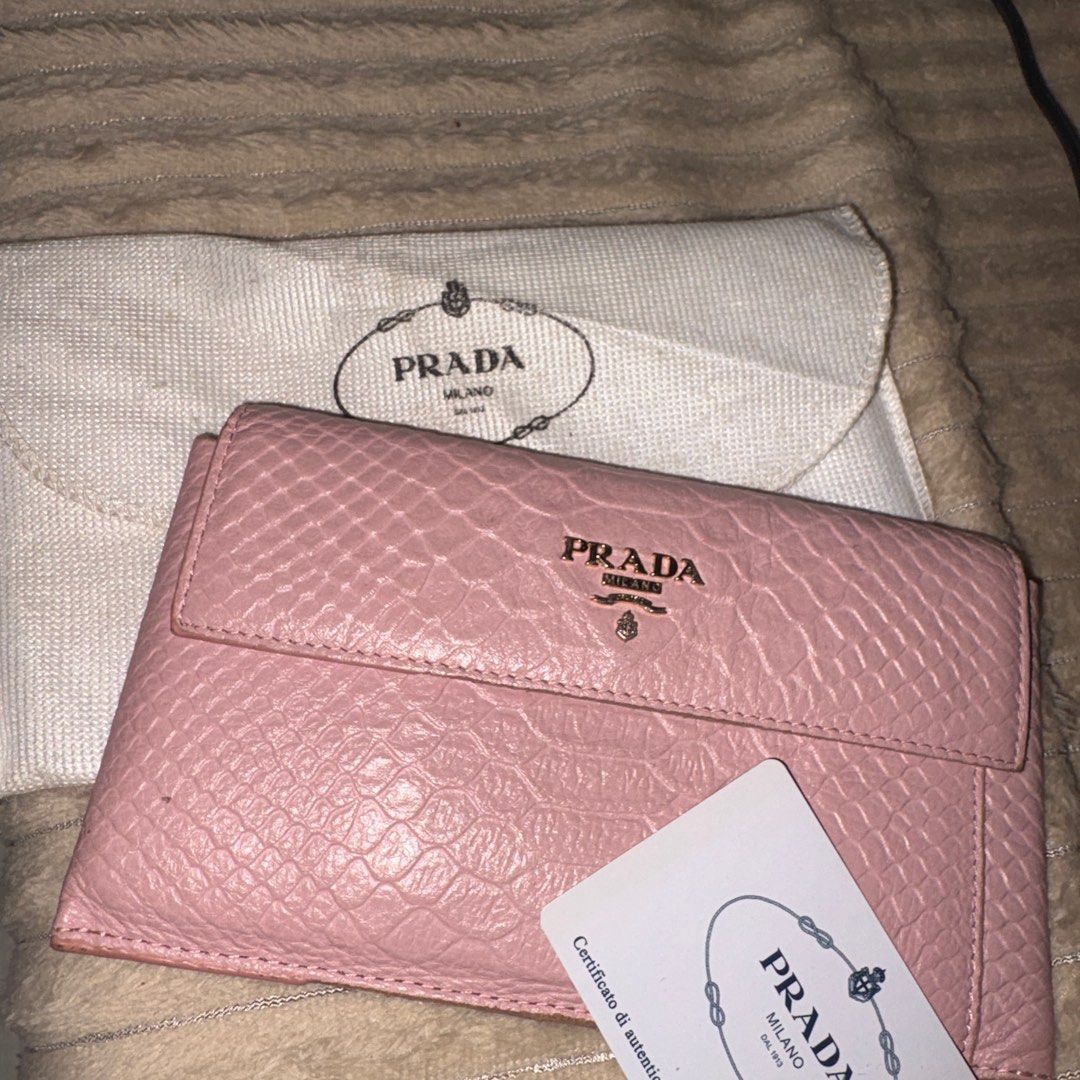 Prada Saffiano Leather Wallet - Pink (Category: Luxury Bags & Wallets) located in Malvar. Submitted by chatztash (Listing ID 1399224738, Image 1). Description: - Pink Seffiano Prada Wallet - No box, dust bag only.