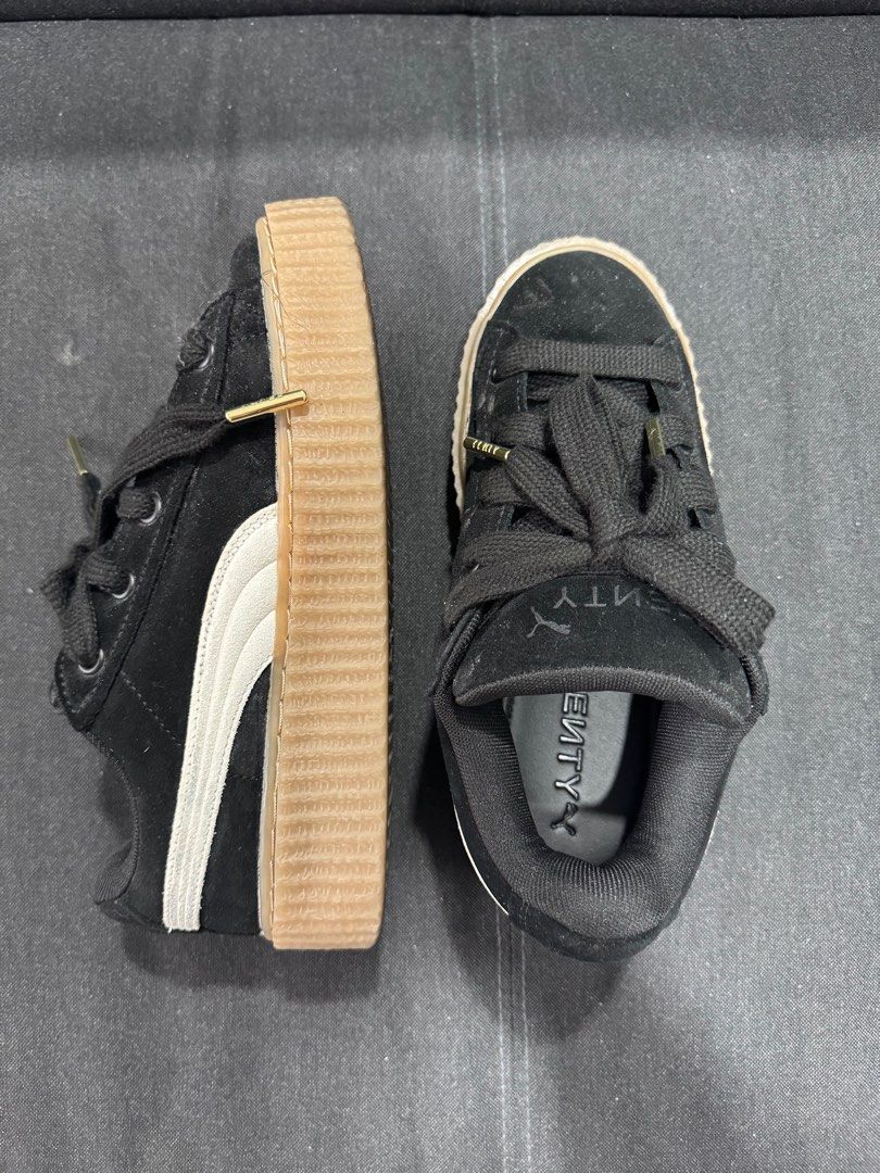Puma Fenty Creeper Phanty Black (Category: Sneakers) located in Trece Martires City. Submitted by jgalac (Listing ID 1399099788, Image 2). Description: - Puma Fenty Creeper Phanty sneakers - Black suede upper - White Puma stripe - Thick gum sole - Size: 37 (US 5, UK 4) - Includes original box - Includes black dust bag with Fenty logo NEGO NEGO NEGO Loc: Cavite Rfs: Declutter.