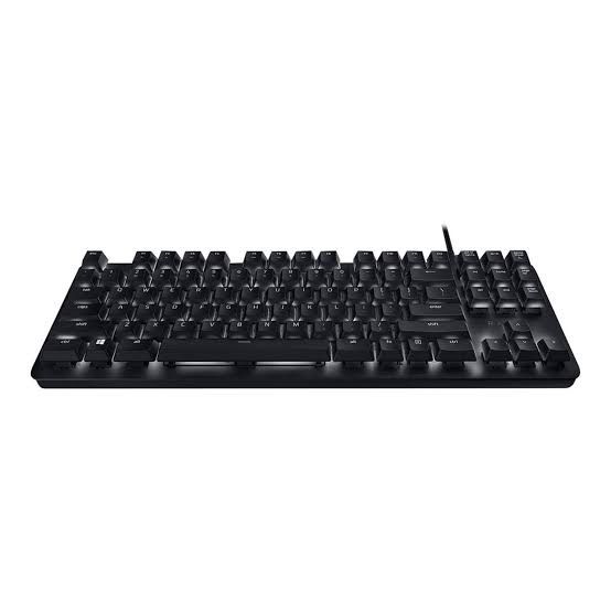 Razer BlackWidow Lite (Category: Computer Keyboard) located in Atimonan. Submitted by sneakerkid (Listing ID 1399089587, Image 1). Description: - Razer BlackWidow Lite - Complete with box papers and cable - Black keycaps - Wired connection - Standard layout with number row, function keys, and arrow keys - Backlit keys - Razer logo present.