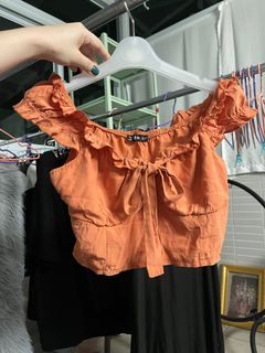 Shein Orange cropped top 橙色短款短袖衫64217366485635110