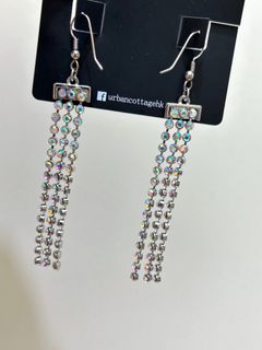 銀色石墜流蘇耳環64220531929217110