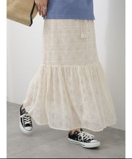 Sm2 blue 米白色蕾絲長裙64218456518915110
