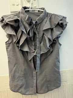 Snidel 灰色荷葉邊襯衫64214531819137110