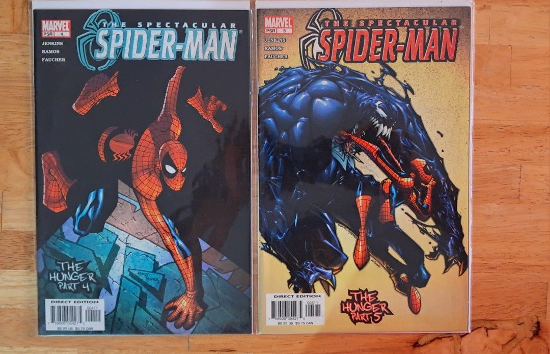 Spectacular Spider-Man Comic Book Set (Category: Comics & Manga) located in Quezon City. Submitted by ernestamaru2 (Listing ID 1399074074, Image 2). Description: - Spectacular Spider-Man comic book set. - Features "The Hunger" storyline: Parts 1, 2, 3, and 4. - Includes Spider-Man battling Venom and other foes. - Published by Marvel Comics..