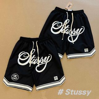 Stussy 2025ss 夏季巡遊款襠前大字母logo刺繡織帶短褲64211779515395110