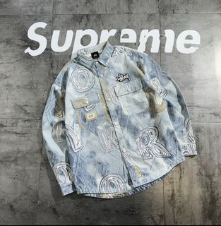 Stussy 百搭滿印印花 復古元素情侶襯衫  外套 夾克  男女同款 Korea Fashion Style 韓國 潮流 時尚 Parkas Wind Breakers Jacket64215003122433110