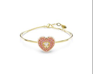 💎誠信賣家💎SWAROVSKI · IDYLLIA 七夕情人節手鐲心形，粉紅色，64219703339778110