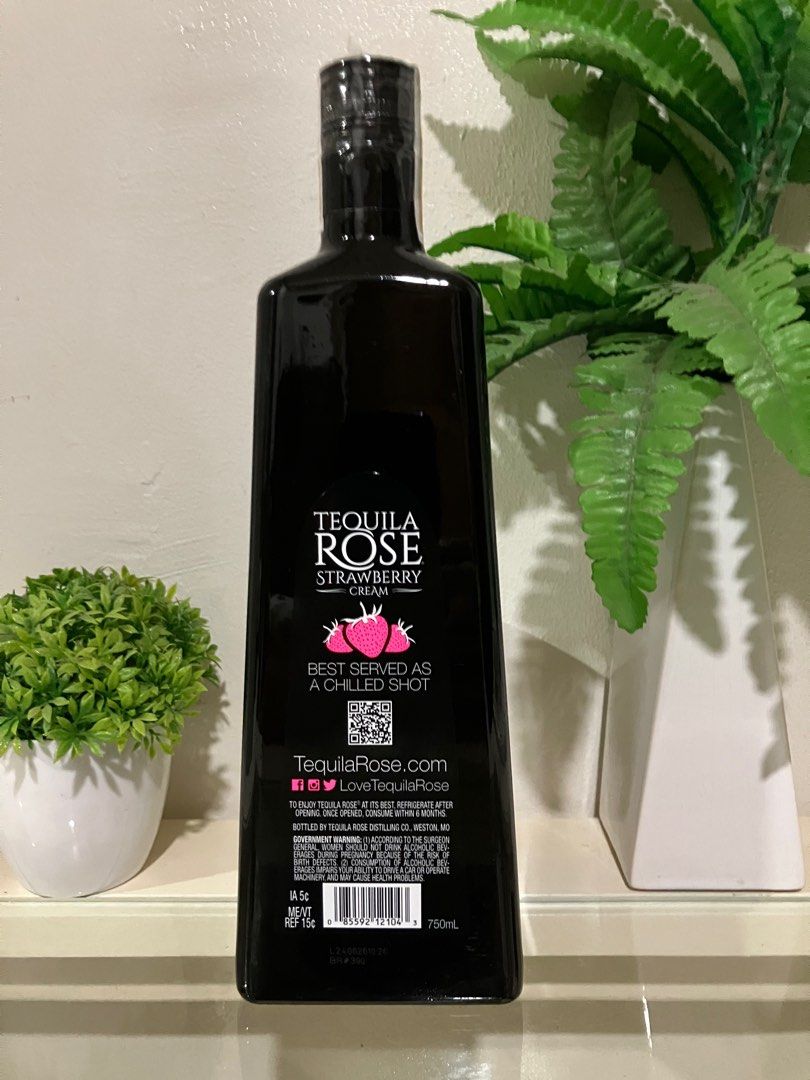 Tequila Rose Strawberry Cream 750ml (Category: Beverages) located in Quezon City. Submitted by kurosu09 (Listing ID 1399211508, Image 2). Description: - Tequila Rose Strawberry Cream Liqueur - 750ml bottle - 15% Alcohol Content - Best served as a chilled shot - Refrigerate after opening - Consume within 6 months - Bottled by Tequila Rose Distilling Co., Weston, MO - Payment via bank transfer, GCash, Maya - Unfortunately don’t accept trades - Deli