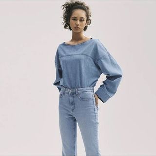 Uniqlo淺藍色牛仔上衣64211782063491110