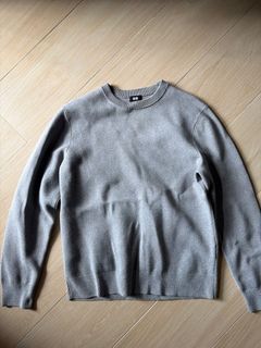 Uniqlo 羅紋衛衣 Crew Neck Sweater - 灰色 - 男裝尺寸 M64210290426882110