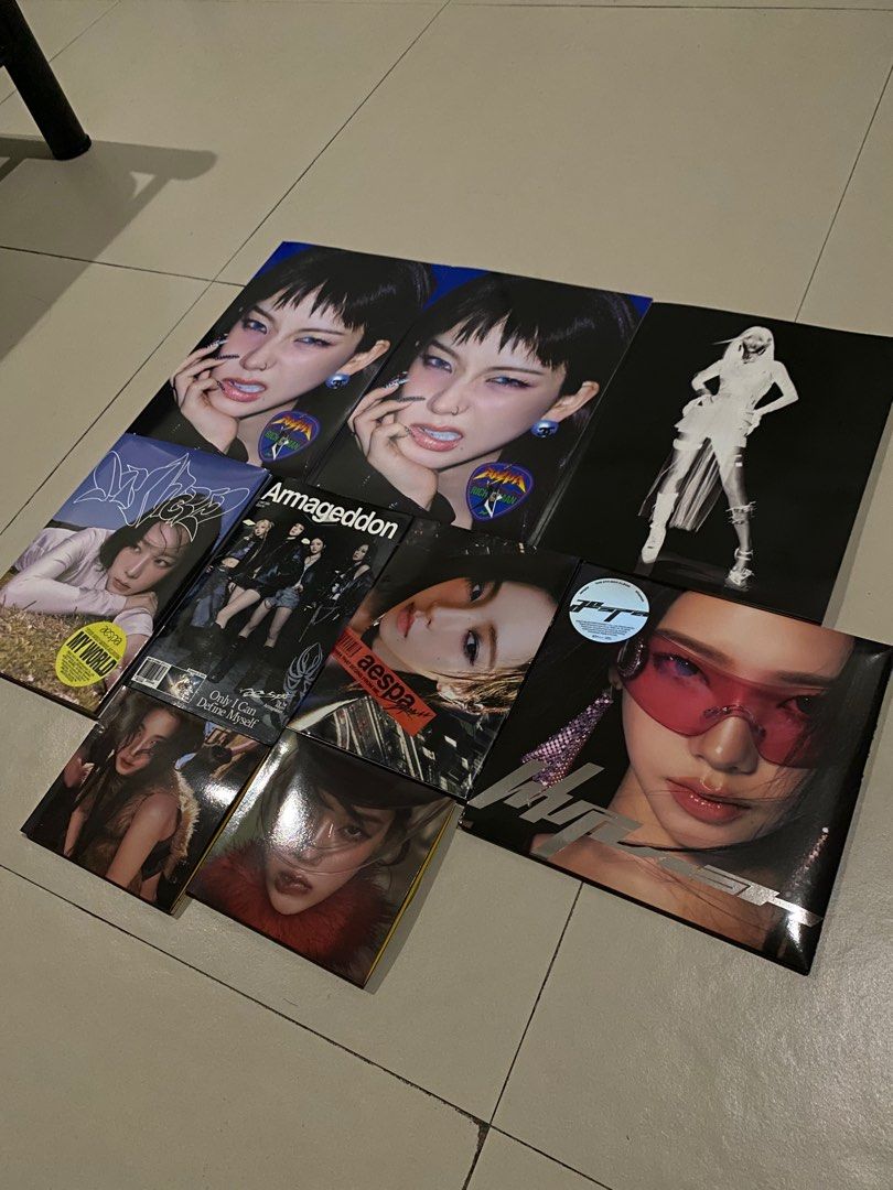 unsealed aespa albums (Category: CDs & DVDs) located in Mandaluyong City. Submitted by minikun (Listing ID 1399193445, Image 2). Description: wts lfb aespa unsealed albums complete inclusions except pc and poster unless stated prices: rich man energy w/o poster and stickers - 70 rich man energy complete inclu - 180* rich man burst (w/o poster) - 100* whiplash beat - 100* whiplash speed w/o cd and sticker - 50* my world - 100* armageddon (cd only)