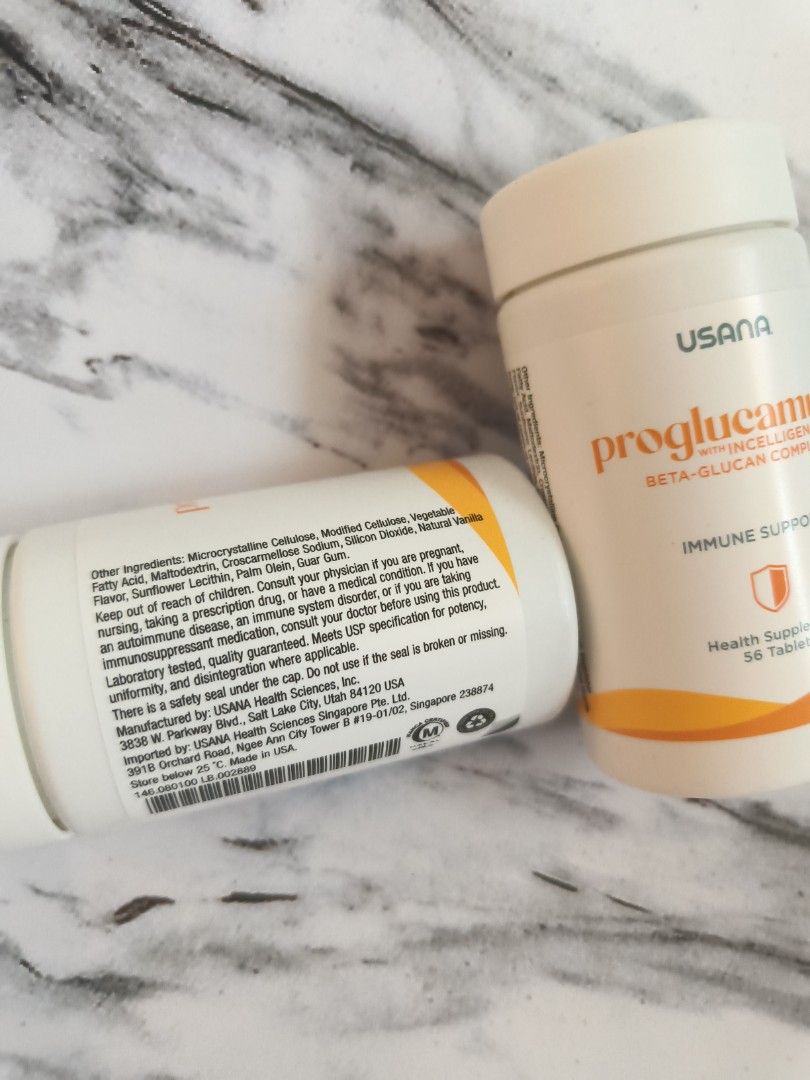 Usana - Proglucamune (Category: Vitamins & Supplements) located in Singapore. Submitted by nat2nat (Listing ID 1399129136, Image 3). Description: Brand new, sealed, overstocked Price is per bottle Retail Price: $80 Expiry: 10/2026.