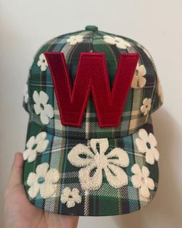 Walter Van Beirendonck 格紋花朵棒球帽64213657773827110