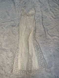 白色花卉長裙 - 尺碼 S64218456574593110