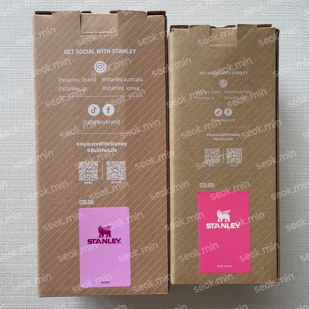 <WTS / new> Stanley Quencher H2.0 Flowstate & IceFlow Flip Straw 2.0 Tumblers in Peony & Pink Mesa 30oz 887.21ml (Category: Water Bottles & Tumblers) located in Singapore. Submitted by seok.min (Listing ID 1399087019, Image 3). Description: 🏷️$40 each OR $35 each for 48H fast deal self collection Retail price $59 each 💕Brand new in box, from official store! ‼️IceFlow (2.0) is the new version where the straw & spout is fully removable for cleani