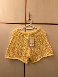 Yellow crochet knit shorts beach shorts coverup 黃色鉤針編織短褲沙灘褲64206803258242110