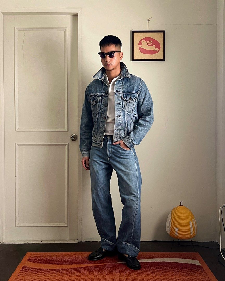 1980s Levis type III denim jacket (Category: Coats, Jackets and Outerwear) located in Manila. Submitted by mmmoood_ (Listing ID 1395972829, Image 2). Description: 1980s LEVIS TYPE III DENIM JACKET Pit to pit - 21 in Length - 24 in 3,500 php.