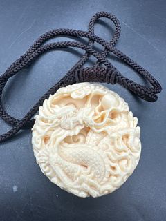 Lujiao Heavy Industry Double-Sided Carved Dragon and Phoenix Auspicious Pendant with Braid (Free SF Express Locker Delivery for Orders Over $500)64238735293955110