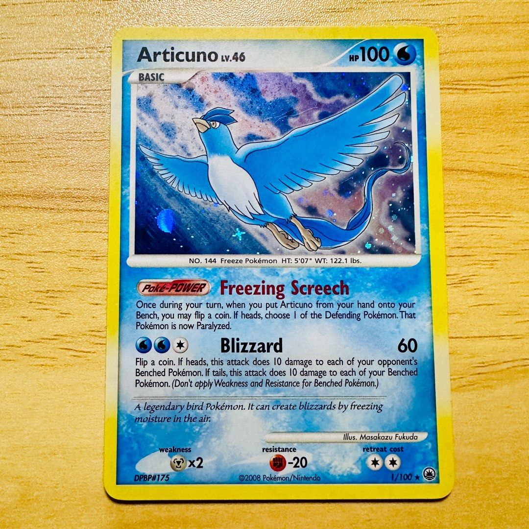 Articuno - 1/100 Holo (NM) (Category: Raw Singles) located in Makati City. Submitted by bebzzzy (Listing ID 1396022503, Image 1). Description: ⚠️ Please read first. 1. MEET-UP: TUE-THU at SM Aura Taguig from 8am to 1pm or SAT-SUN Ayala Circuit Mall Makati. 2. CARD CONDITION: “NEAR MINT (NM)” not mint so please manage your expectation. 3. MODE OF PAYMENT: GCASH. 4. RESERVATION: Not allowed. 5. BRING YOUR OWN STORAGE BOX OR ALBUM: Card is double-sl