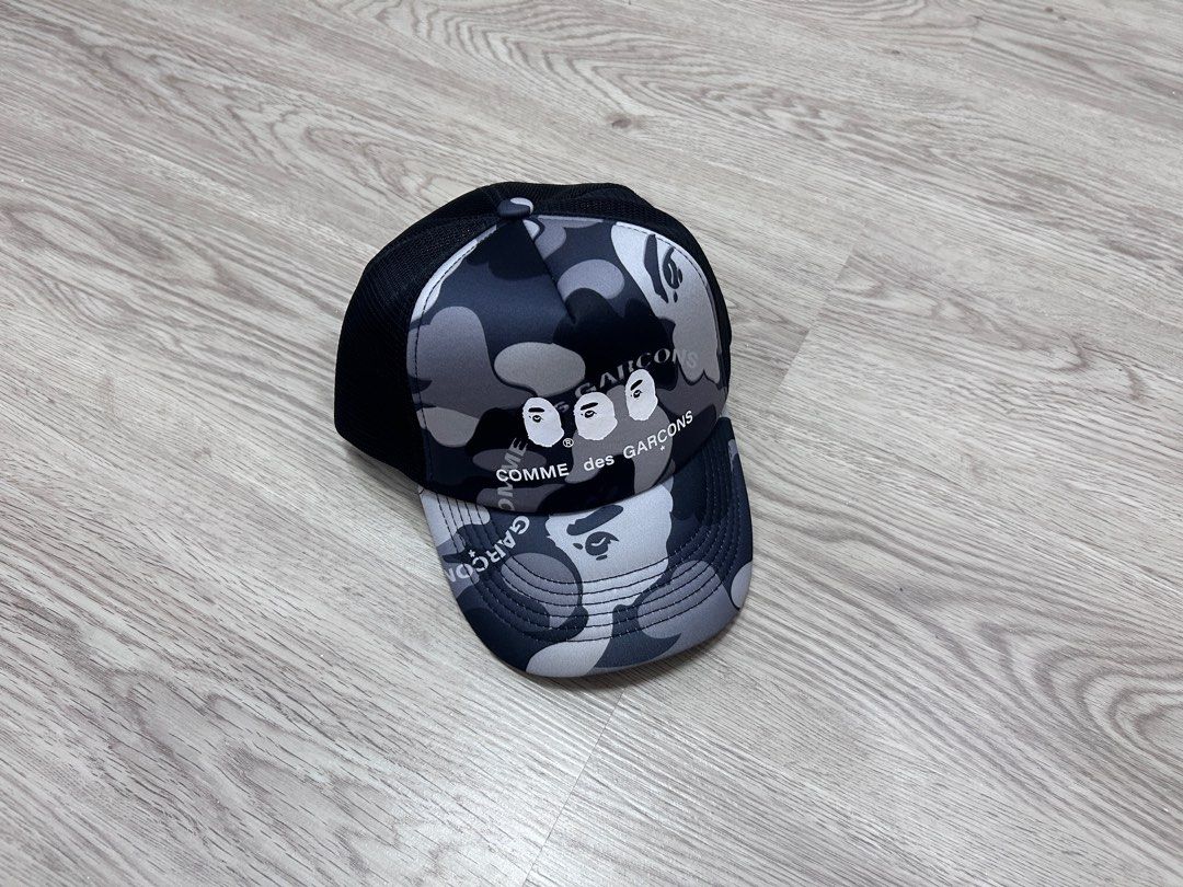 BAPE x Comme des Garcons Osaka Mesh Cap. (Category: Caps & Hats) located in Manila. Submitted by ardobe.mnl (Listing ID 1395958906, Image 2). Description: BAPE x Comme des Garcons Osaka Mesh Cap. Good asnew No issue Onesize - Adjustable Ready to wear! Direct message to purchase! 📥.