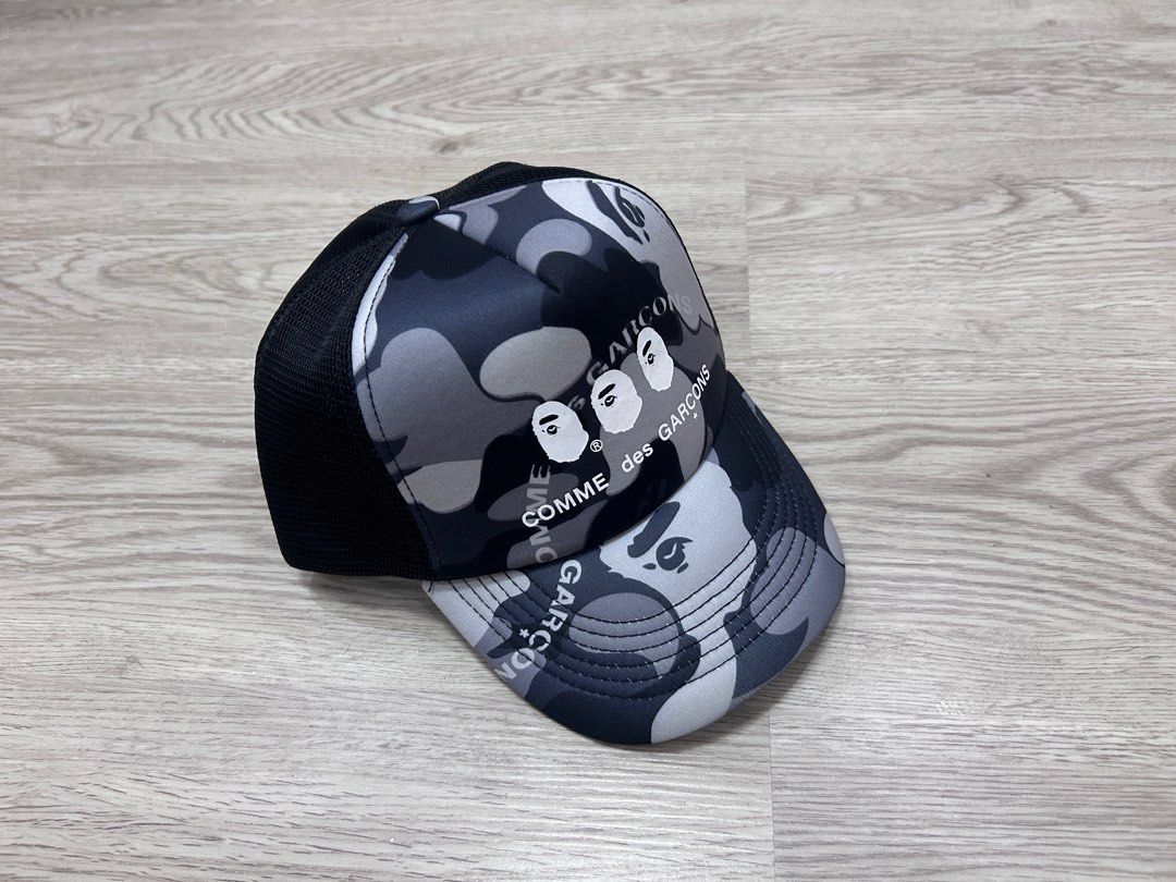 BAPE x Comme des Garcons Osaka Mesh Cap. (Category: Caps & Hats) located in Manila. Submitted by ardobe.mnl (Listing ID 1395958906, Image 1). Description: BAPE x Comme des Garcons Osaka Mesh Cap. Good asnew No issue Onesize - Adjustable Ready to wear! Direct message to purchase! 📥.