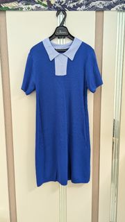 藍色針織連衣裙配領子64240105525634110