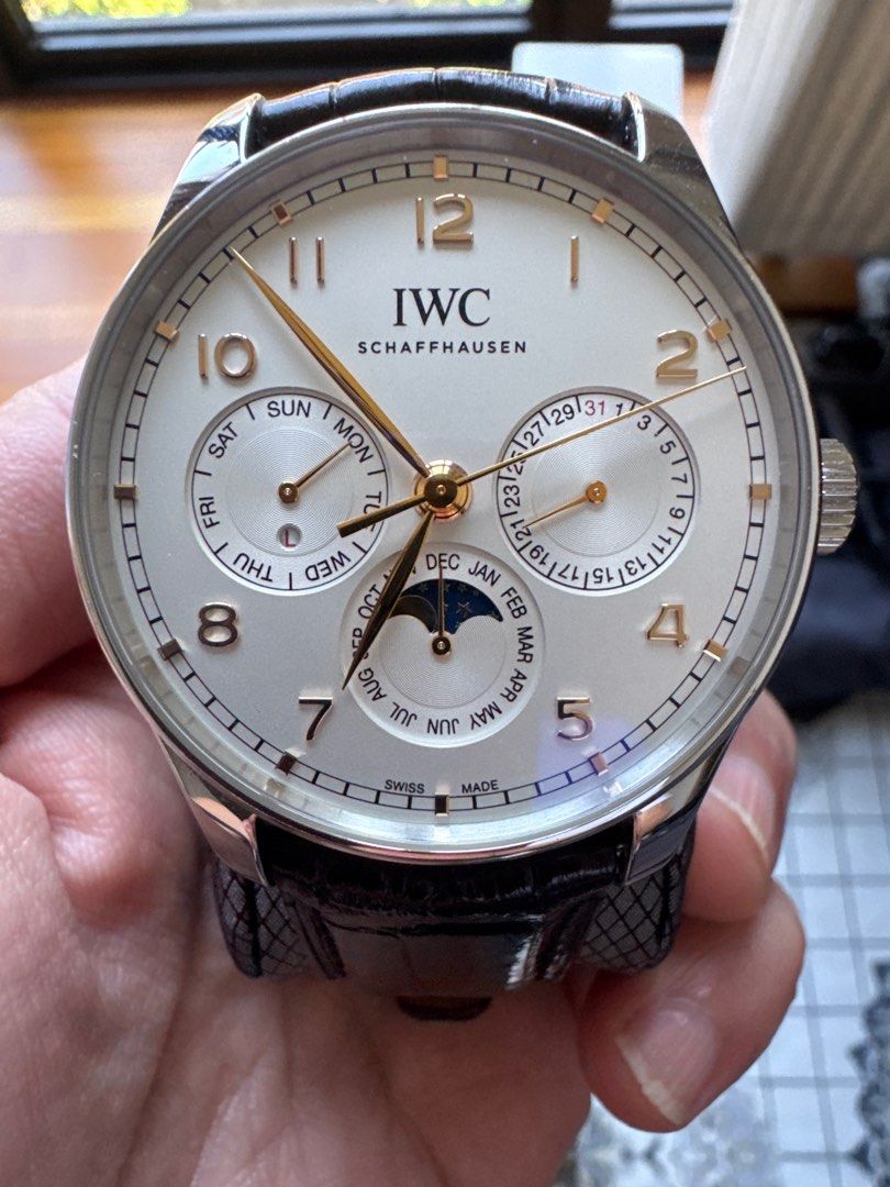 Cheapest IWC Perpetual Calendar Watch - IW344203 - August 2020 (Negotiable) (Category: Watches) located in Singapore. Submitted by jasonu19 (Listing ID 1395946334, Image 1). Description: - Authentic IWC Perpetual Calendar 42 - stainless steel - Serial Number: "6231097" - Reference Number: "IW344203" - Purchase Date: August 26, 2020 - Warranty: Refer to IWC website for details - Extend International Limited Warranty: Scan QR code.