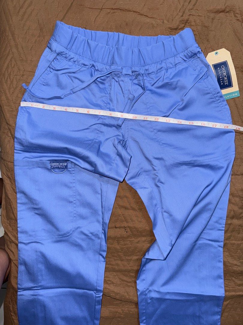 Cherokee Women's Scrub Pants (Category: Other Bottoms) located in Butuan. Submitted by clickandsave (Listing ID 1396019134, Image 2). Description: - Ceil blue Cherokee scrub pants XXS Petite - Elastic waistband with drawstring - Two front and back pockets - Small pocket on right leg - Straight leg cut - Brand new with tag -Never worn just fitted too small for me -Get both top and pants for discounted price!.