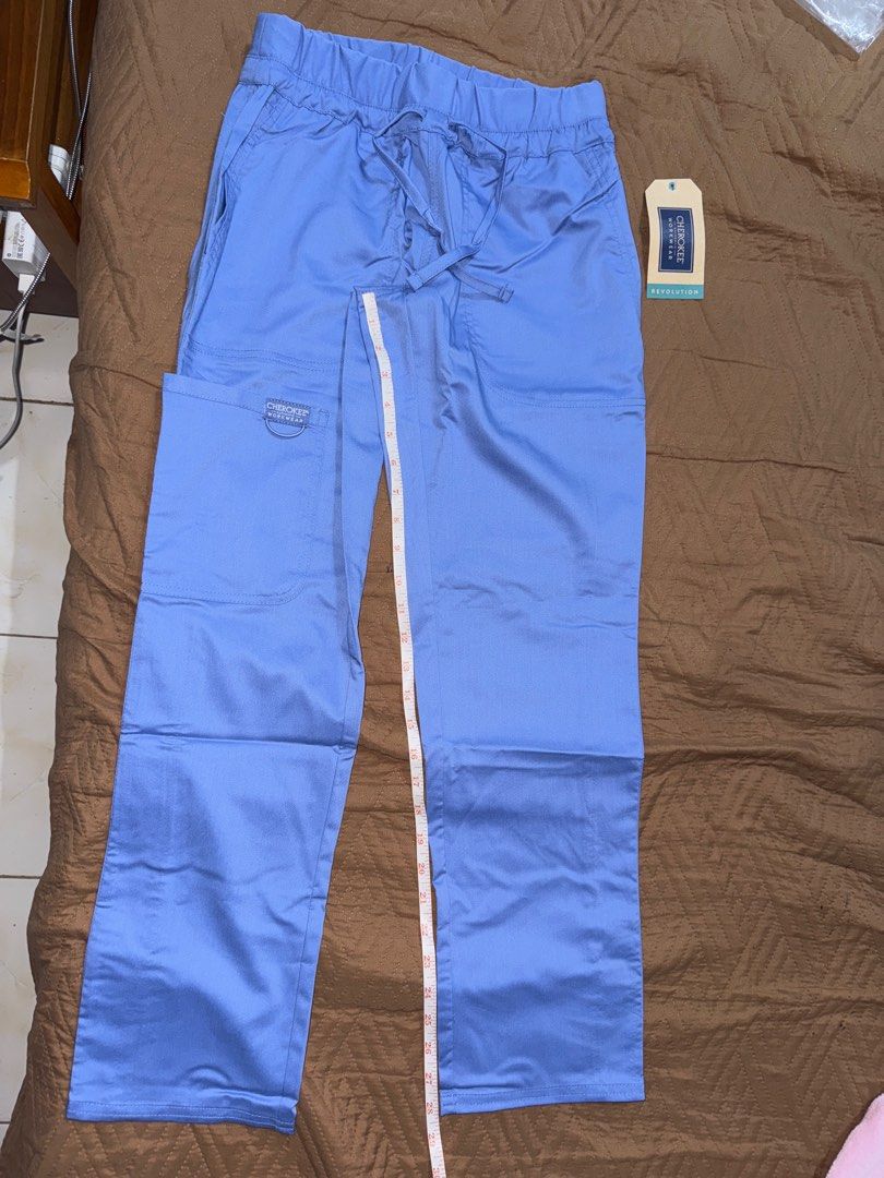 Cherokee Women's Scrub Pants (Category: Other Bottoms) located in Butuan. Submitted by clickandsave (Listing ID 1396019134, Image 3). Description: - Ceil blue Cherokee scrub pants XXS Petite - Elastic waistband with drawstring - Two front and back pockets - Small pocket on right leg - Straight leg cut - Brand new with tag -Never worn just fitted too small for me -Get both top and pants for discounted price!.