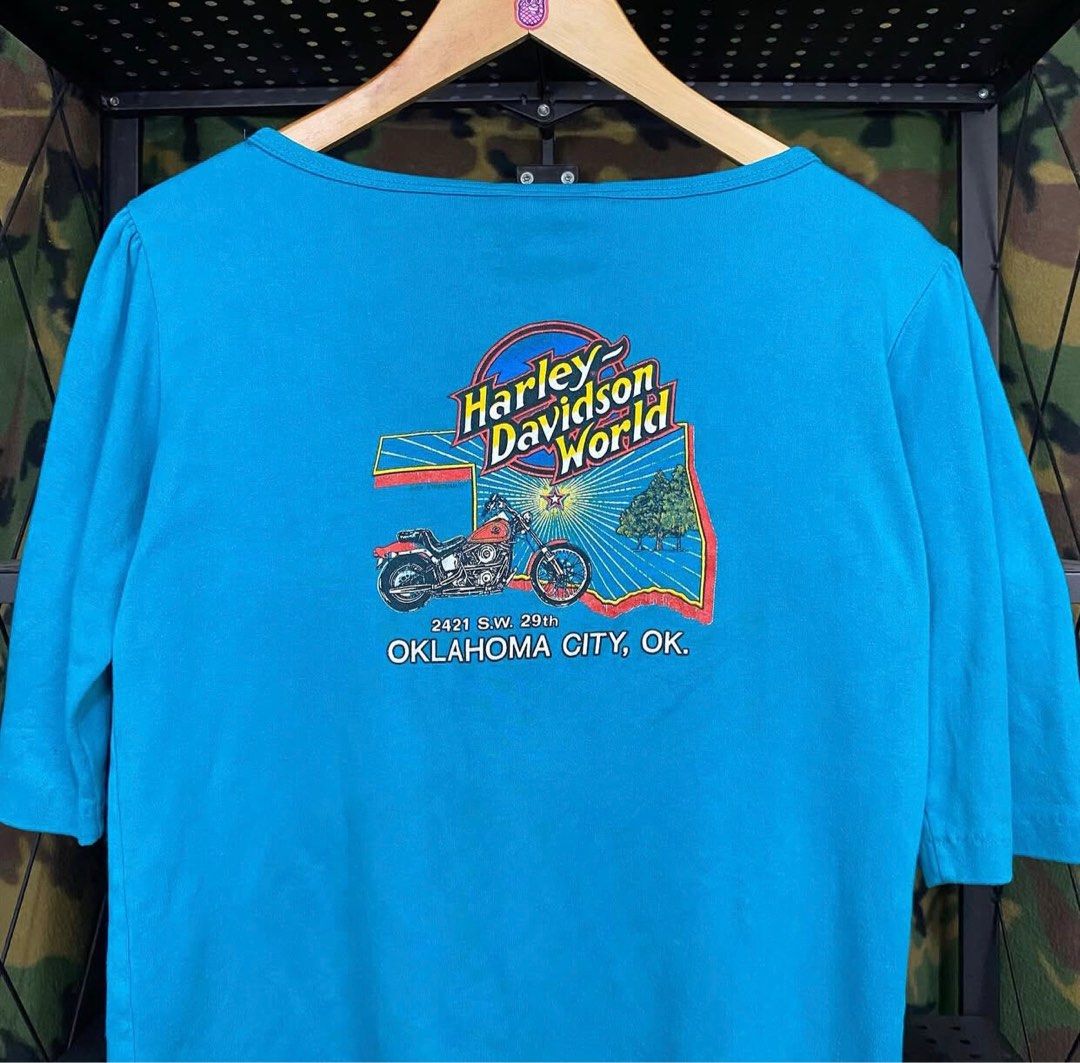 Harley Davidson Vintage shirt (Category: Blouses) located in Cebu City. Submitted by chunkycheese (Listing ID 1396016440, Image 3). Description: Vintage 90s Harley-Davidson Womens Longsleeve . 19W x 21L (S-M) . Excellent condition. No issue. . Mine ₱750.