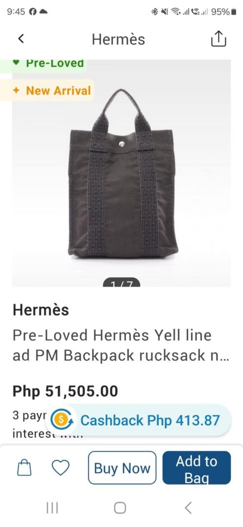 Hermès Yell Line PM Backpack Rucksack (Category: Luxury Bags & Wallets) located in Cainta. Submitted by PrinzAaronGiftshop (Listing ID 1395991857, Image 2). Description: Free shipping via lalamove - Authentic Hermès Yell PM backpack - Brown woven exterior - Secure zipper closure - Multiple interior compartments - Comfortable top handle and shoulder straps - Features Hermès zipper pull - Interior label: HERMÈS - PARIS Hermes Rucksack Mint conditio