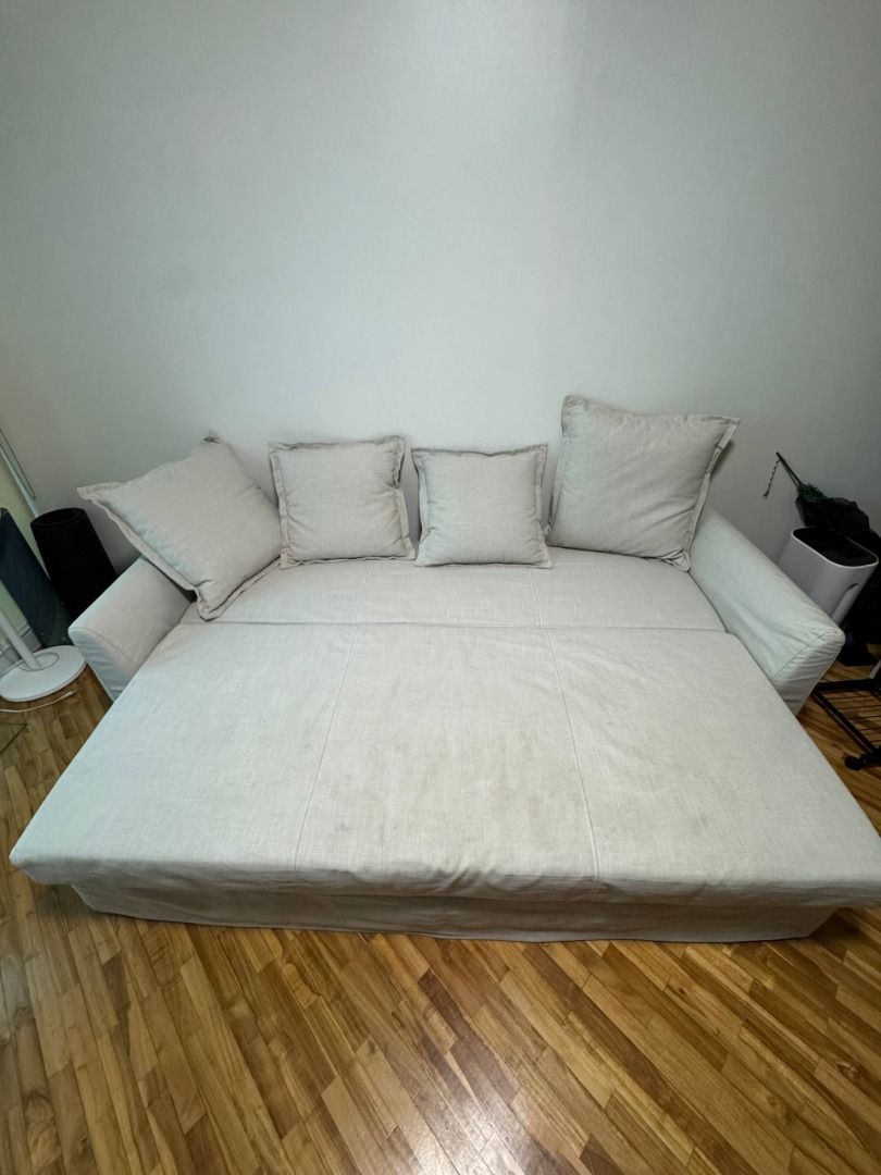 Ikea Holmsund 3-Seater Sleeper Sofa Bed (Category: Sofas) located in Makati City. Submitted by peeveeimperial (Listing ID 1396019004, Image 2). Description: Color: Borgunda Beige Reference: Ikea Original Price: P34,999.00 https://www.ikea.com/ph/en/p/holmsund-3-seat-sleeper-sofa-borgunda-beige-s89516934/.