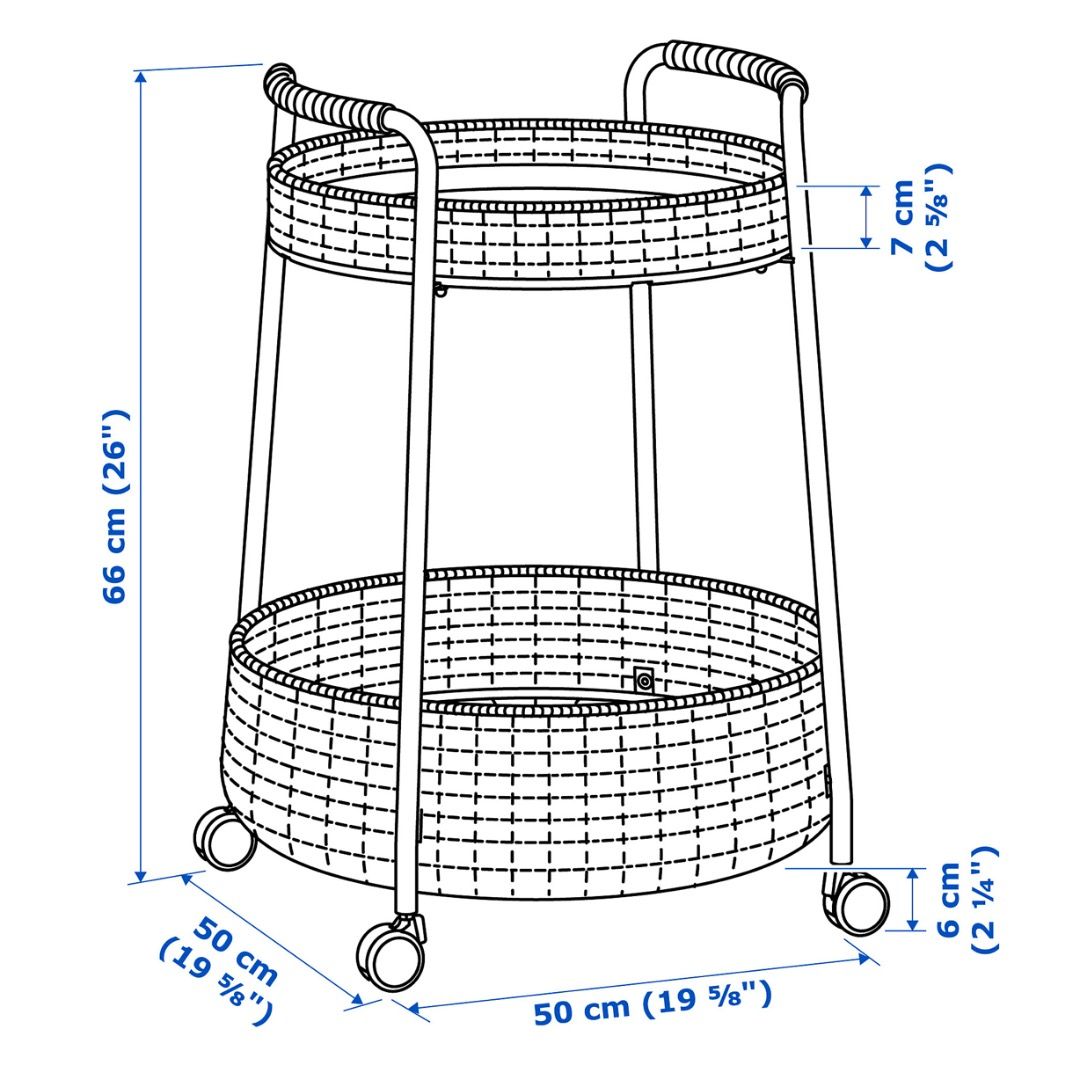 IKEA LUBBAN Serving Cart Trolley (Category: Other Home Furniture) located in Rizal. Submitted by jpspaceph (Listing ID 1396022520, Image 3). Description: 🌟 SRP: 2,500 (SRP: 3999) 🌟 RFS: Decluttering 🌟 Condition: Like new. Minor markings (photo) 🌟 MOP: GCASH 🌟 NO MEET-UPS 🌟 Same-day delivery via Grab/Lalamove (buyer’s expense) Details: - IKEA LUBBAN serving cart - Two rattan shelves - Sturdy black metal frame - Easy to maneuver with handles 