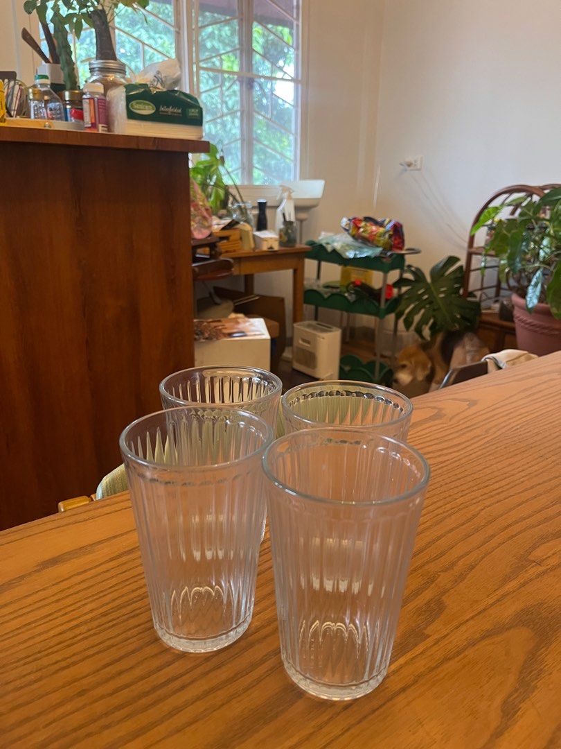 Ikea Vardagen Drinking Glasses (4pcs) (Category: Other Kitchenware & Tableware) located in Makati City. Submitted by caydgcarms (Listing ID 1395431789, Image 3). Description: - No damage, good as new - 4 available, price of 150 for all - Price as is, selling low to declutter .