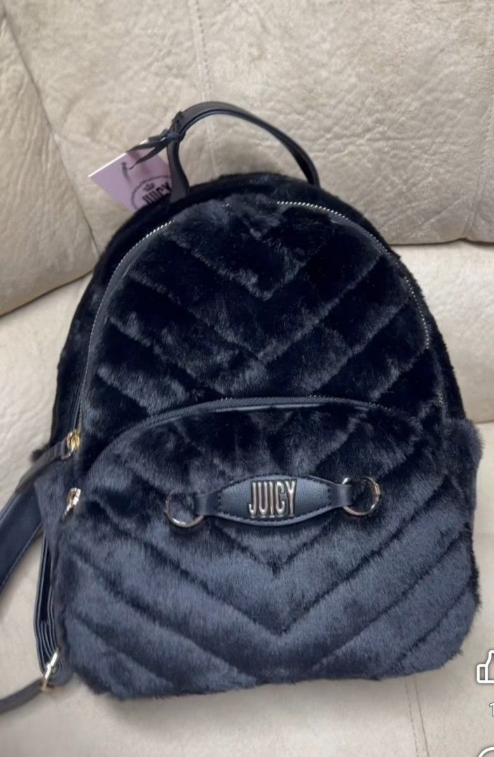 Juicy Couture Faux Fur Backpack (Category: Backpacks) located in San Pablo. Submitted by brandedandmore (Listing ID 1396079687, Image 1). Description: Brandnew Original Juicy Couture Faux Fur Backpack in Black. Medium Size..