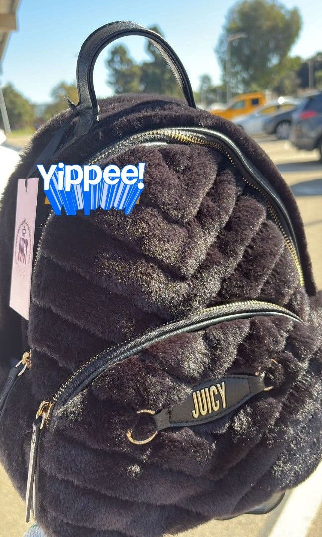 Juicy Couture Faux Fur Backpack (Category: Backpacks) located in San Pablo. Submitted by brandedandmore (Listing ID 1396079687, Image 2). Description: Brandnew Original Juicy Couture Faux Fur Backpack in Black. Medium Size..