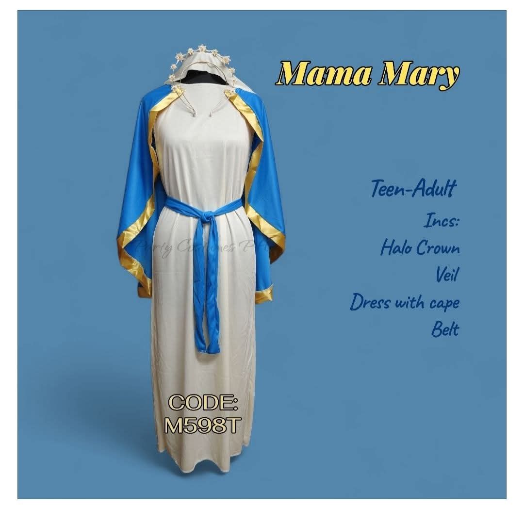 Mama Mary FOR RENT ‼️ (Category: Dresses) located in Candelaria. Submitted by marga_42 (Listing ID 1396029025, Image 1). Description: Rent fee 300+300 security deposit refundable with valid ID Incs: headdress Dress with cape (stretchy) belt veil Reservation fee 200(non-refundable once cancelled) location Candelaria Quezon We ship nationwide ❗ Reserve yours now ‼️.
