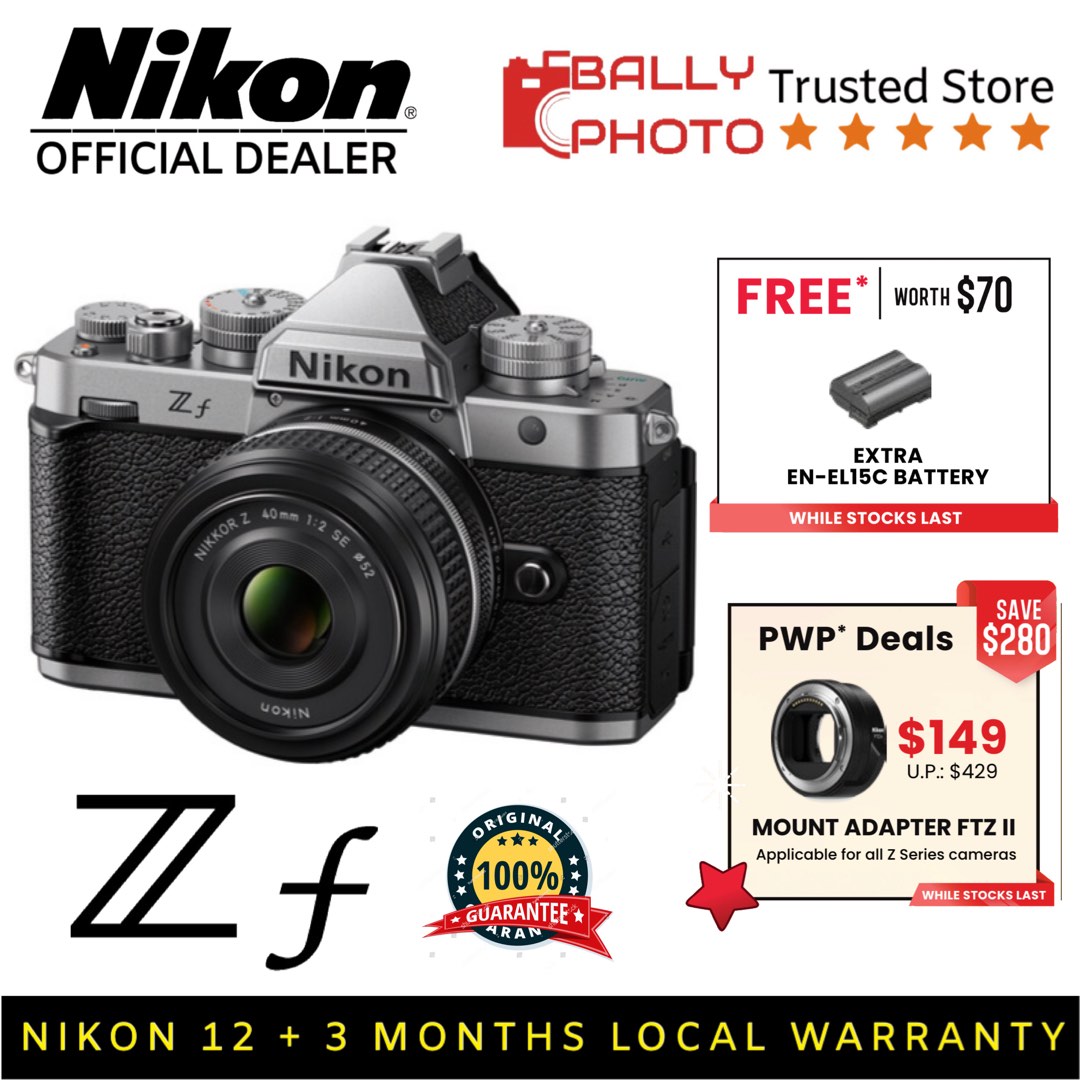 NEW SILVER Nikon Zf Camera Body / Z 40mm SE Kit / Z 24-70mm kit / zf ZF ...