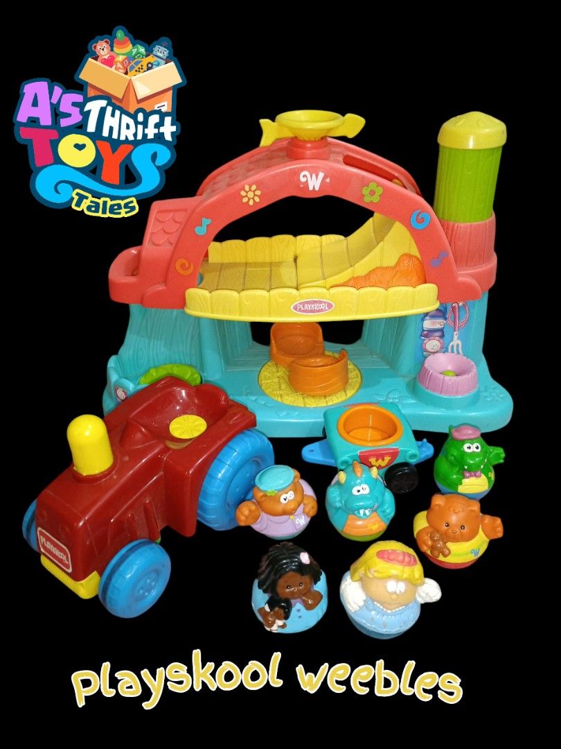 Playskool Weebles Farm Playset with Figures (Category: Kids Toys) located in Iligan City. Submitted by shehabdor98515 (Listing ID 1395963732, Image 1). Description: - Playskool Weebles Farm Playset - Includes farm structure, tractor, and Weebles figures - Complete set (all figures shown) -working sounds - Features a slide and interactive elements - Perfect for toddlers - Encourages imaginative play.