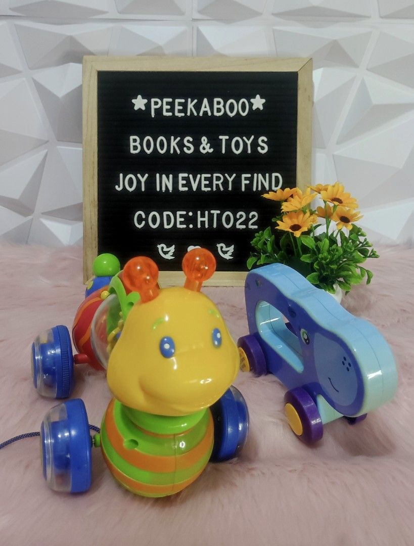 Pull-Along Toys (Big) (Category: Infant Playtime) located in Manila. Submitted by msathenaa (Listing ID 1396098212, Image 1). Description: SALE‼️SALE‼️SALE‼️ Play, learn and enjoy😉 🇺🇲 🇬🇧 🇭🇲 🇪🇦 Imported Branded Educational Books and Toys for kids 🎀PRELOVED (AS IS) 📚🚗 🎀FIRST TO PAY BASIS 🎀STRICTLY NO CANCELLATION 🎀BATTERY OPERATED TOYS WILL BE STATED 🎀PM FOR TOY DEMO AND BOOK PREVIEW 💰MOP: GCASH ONLY 🚗MOD: PICK UP, LALAMOVE, J&T �
