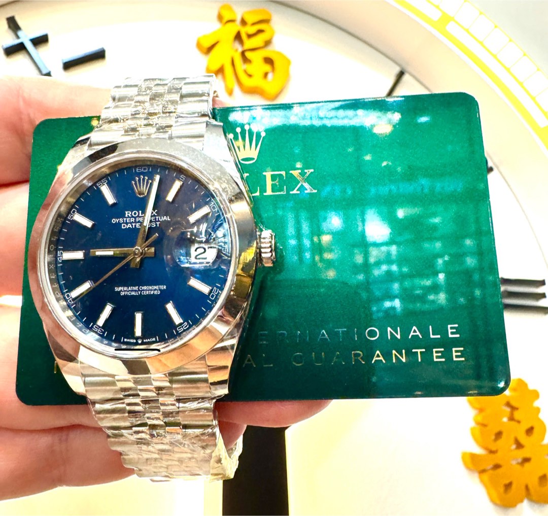 Rolex 126300 Datejust jubilee blue dial, Luxury, Watches on Carousell