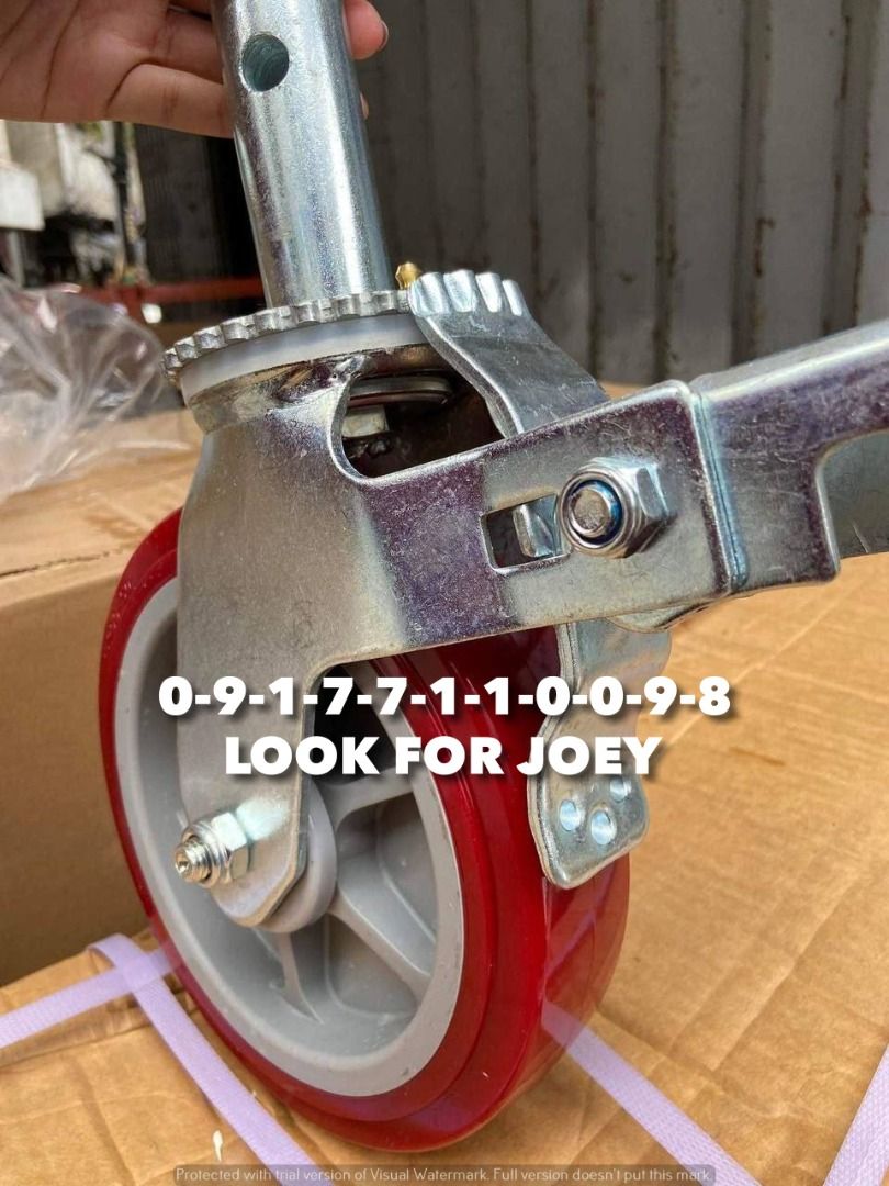 Scaffolding Wheel (Category: Other Home Furniture) located in Manila. Submitted by joeyroque09 (Listing ID 1395993446, Image 1). Description: Item: Scaffolding Wheel Specs: 6" .