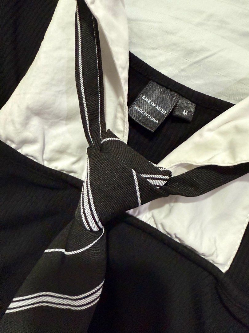 SHEIN Long Sleeves Top with Tie (Category: Skirts) located in Manila. Submitted by 2love.ph (Listing ID 1395984336, Image 2). Description: When Worn Reference: I'm a size Medium Fits: Small-Medium Rfs: Decluttering 📍Sampaloc,Manila.
