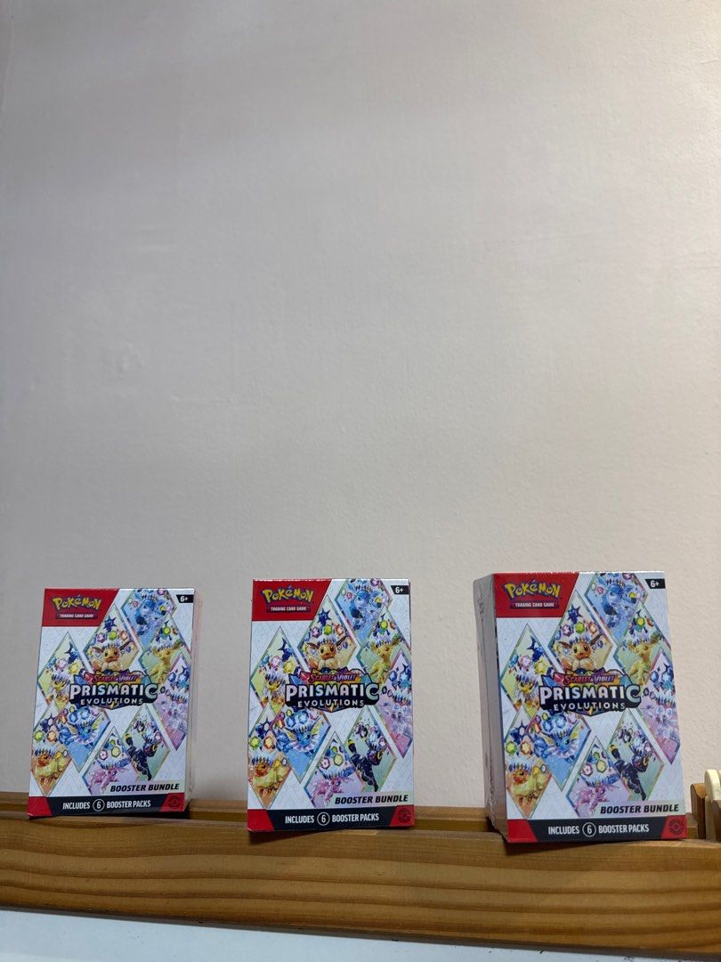 Shrinked Pokemon TCG Prismatic Evolution Booster Bundle, Hobbies & Toys,  Toys & Games on Carousell