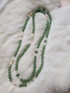 天然玉石長頸鍊綠東陵項鏈長度104CM64223364607873110
