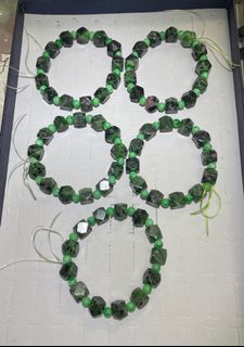 Ruby and Green Gemstone Rough Octagon 10mm, $17 for 2 strands64223015541891110