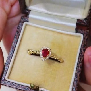 水滴型18 k金鑽石戒指訂造｜培育寶石介指｜實驗室培育祖母綠寶石托 濠師傅珠寶設計改造｜尖沙咀店｜WTS 62769039 本土工藝｜自設工廠64229340030723110